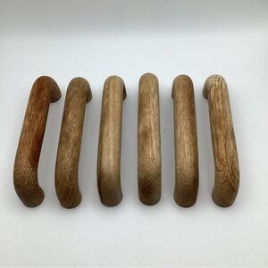 6 X vintage 4" CC oak reclaimed drawer desk pulls